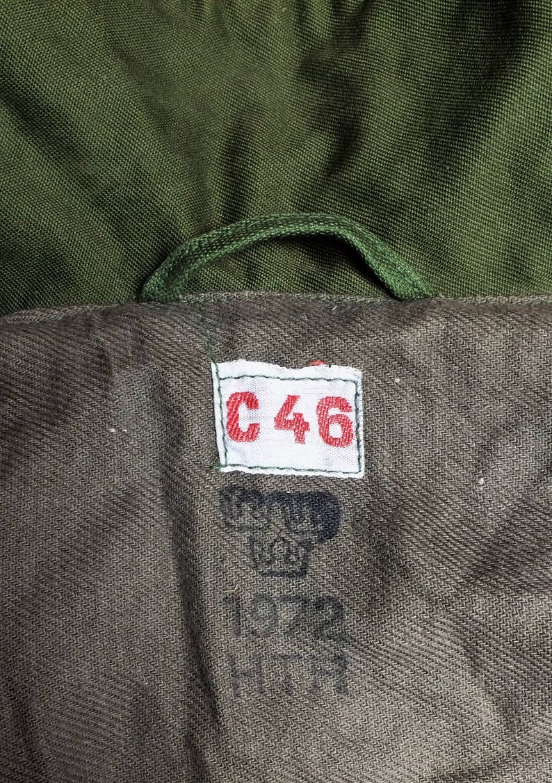 1960s Vintage Army Jacket Green M59 Swedish Worker Field Jacket image 5