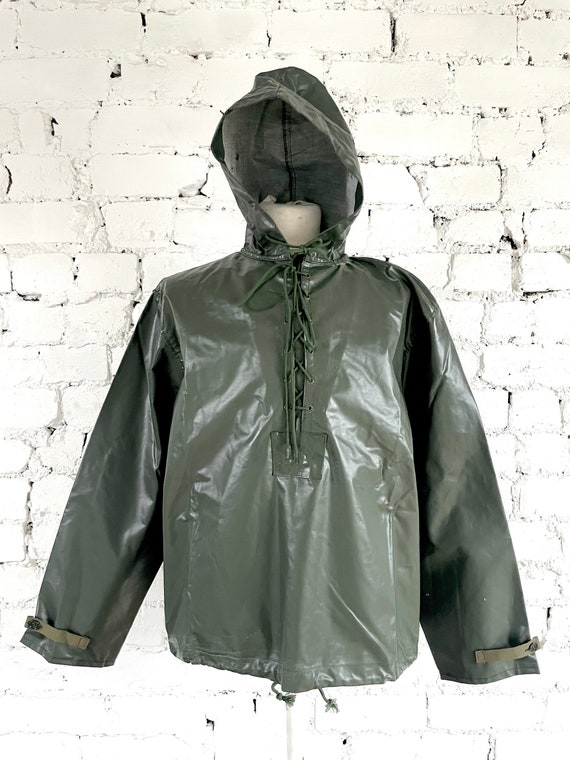 Vintage 1970s Italian Foul Weather Raincoat Smock Jac… Gem