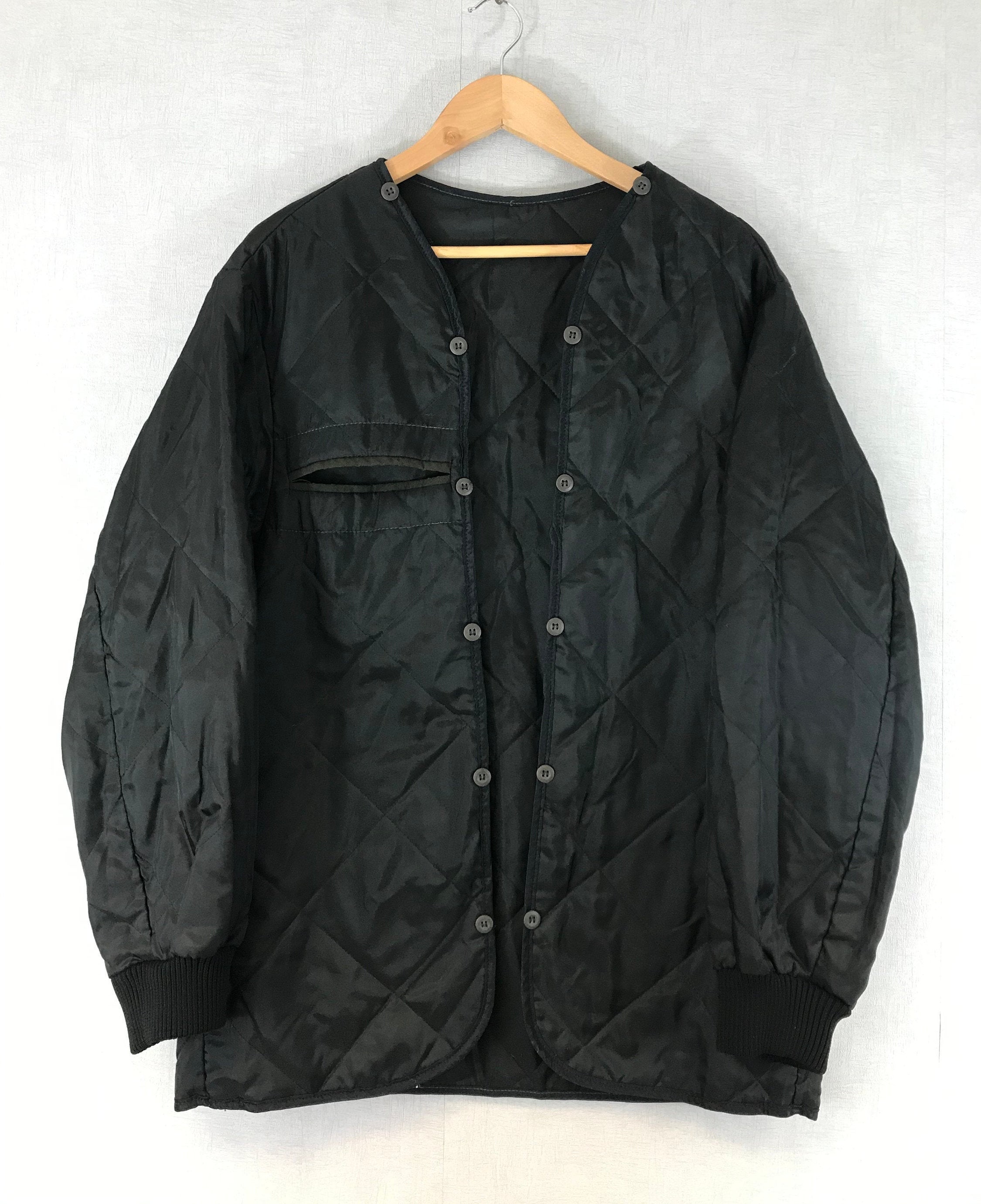 Black Liner Military Quilted Padded Parka Jacket Army Black Liner Military Quilted Padded Parka Jacket Army