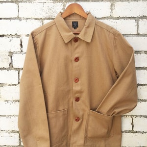 Wolf Vintage 60s Style French Pistachio Green Cotton Twill Canvas Chore Jacket Men