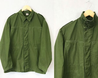 Vintage 100% Silk JONES NEW YORK Army Green Blazer / 80's