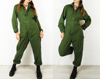 Unisex Vintage British Army Workwear Coveralls / Overalls / Jumpsuit / Boilersuit Green