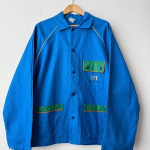 Unique Blue French Work Jacket - Colourful Accents - European Work Coat - Bright Cobalt French Blue - Various Sizes
