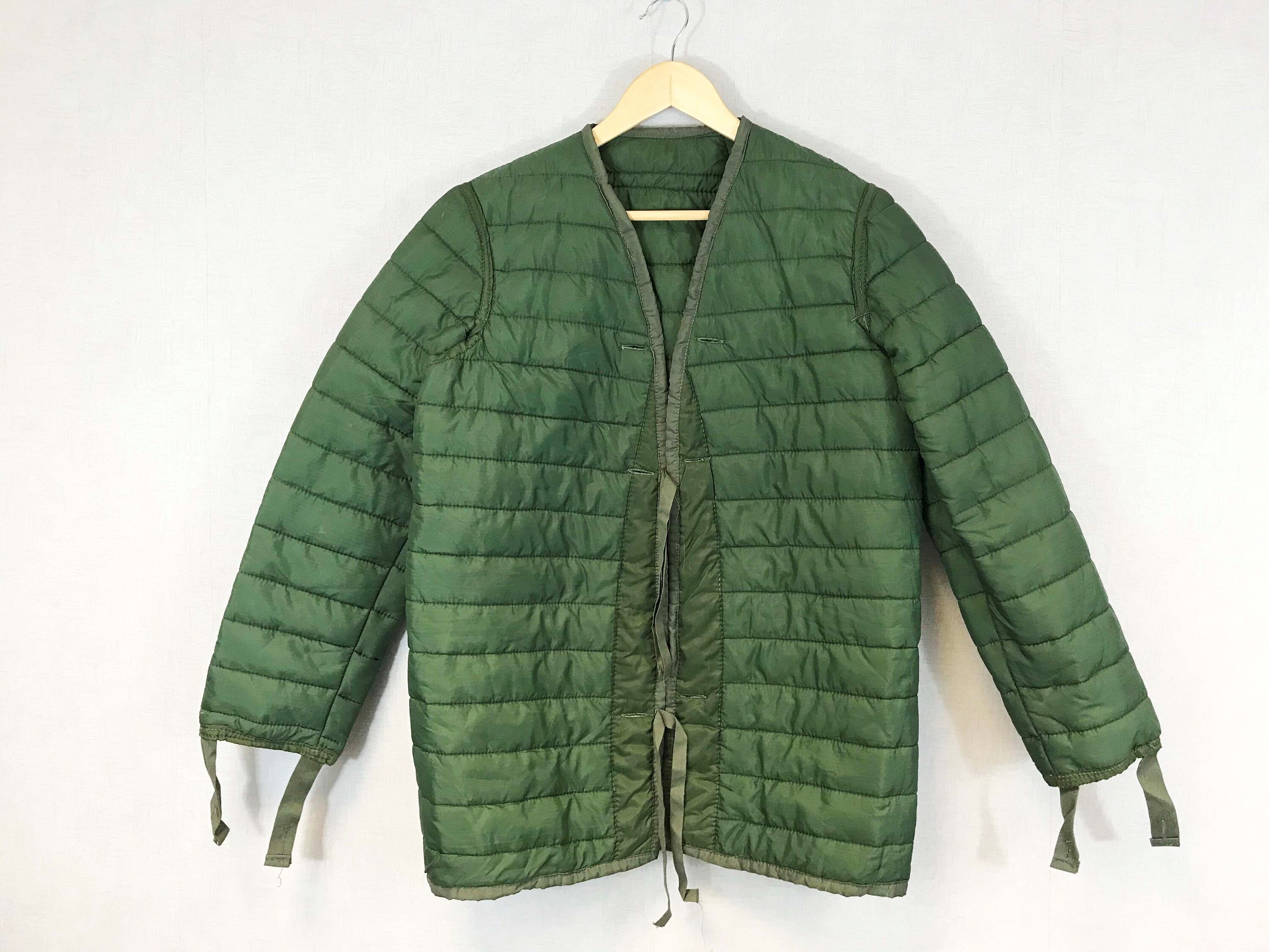 Image of Military Quilted Padded Parka Jacket Liners Greek - Green