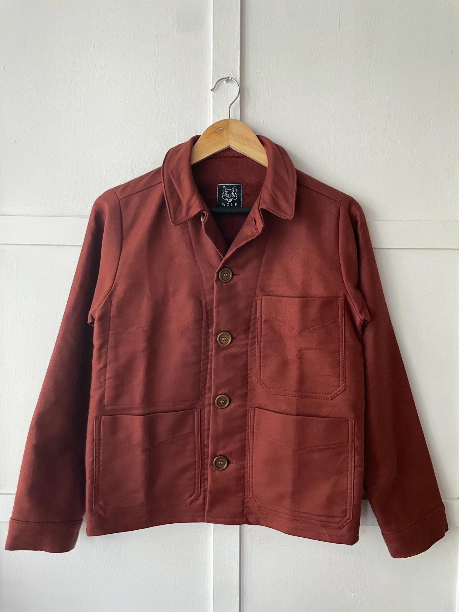 Made in England Moleskin 100% Cotton Chore French Workwear Jacket