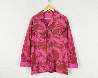 Vintage Pink British Army Jacket 90s Camo Shirt / Jacket