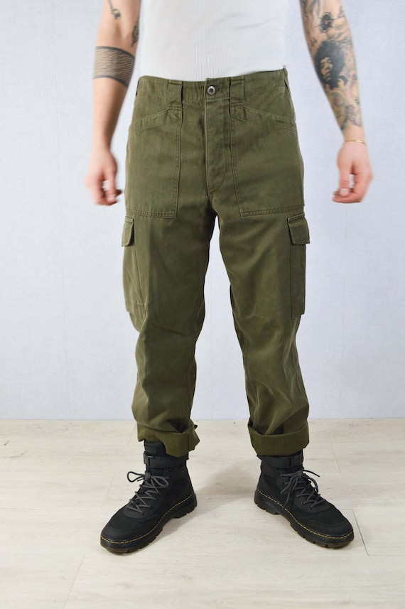 Vintage Mens Cargo Fatigue Pants Trousers Olive Green - Etsy 日本