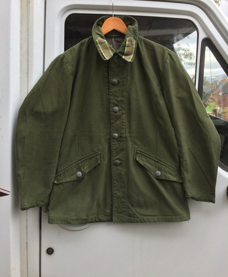 1960s Vintage Army Jacket Green M59 Swedish Worker Field Jacket image 3