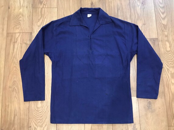 French Indigo Smock Shirt - Men's Vintage Cotton T