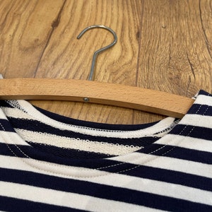 Stripe Breton Top Cotton Sweatshirt Long Sleeve Navy & White Flannel image 4