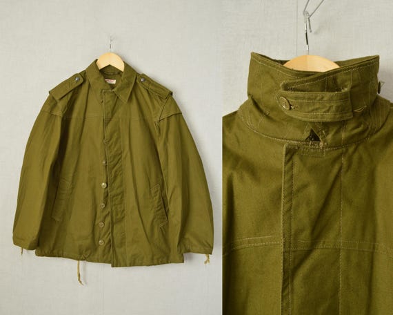 ジャケット・アウター 60s 70s cotton canvas field parka Vintage 1970s Parka Jacket Army Military Green Olive - S M L