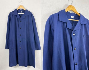 Vintage Workwear Duster Chore Jacket - Indigo Blue - 100% Cotton - Various Sizes