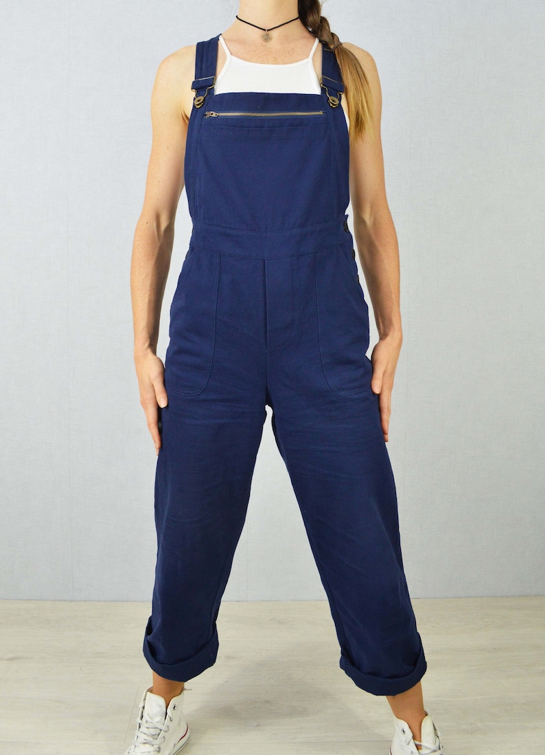 Workwear Dungarees French Cotton Overalls Bibs Navy Blue / Etsy