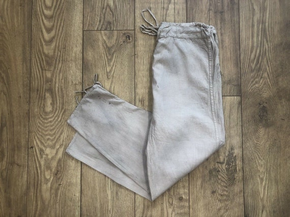 Vintage European Linen Work Pants 1940s Harem Lounge Pants - Etsy