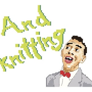 Funny Nostalgic Pee Wee Herman Inspired Cross Stitch Pattern - And knitting and knitting Pop Culture (PDF Pattern only!)