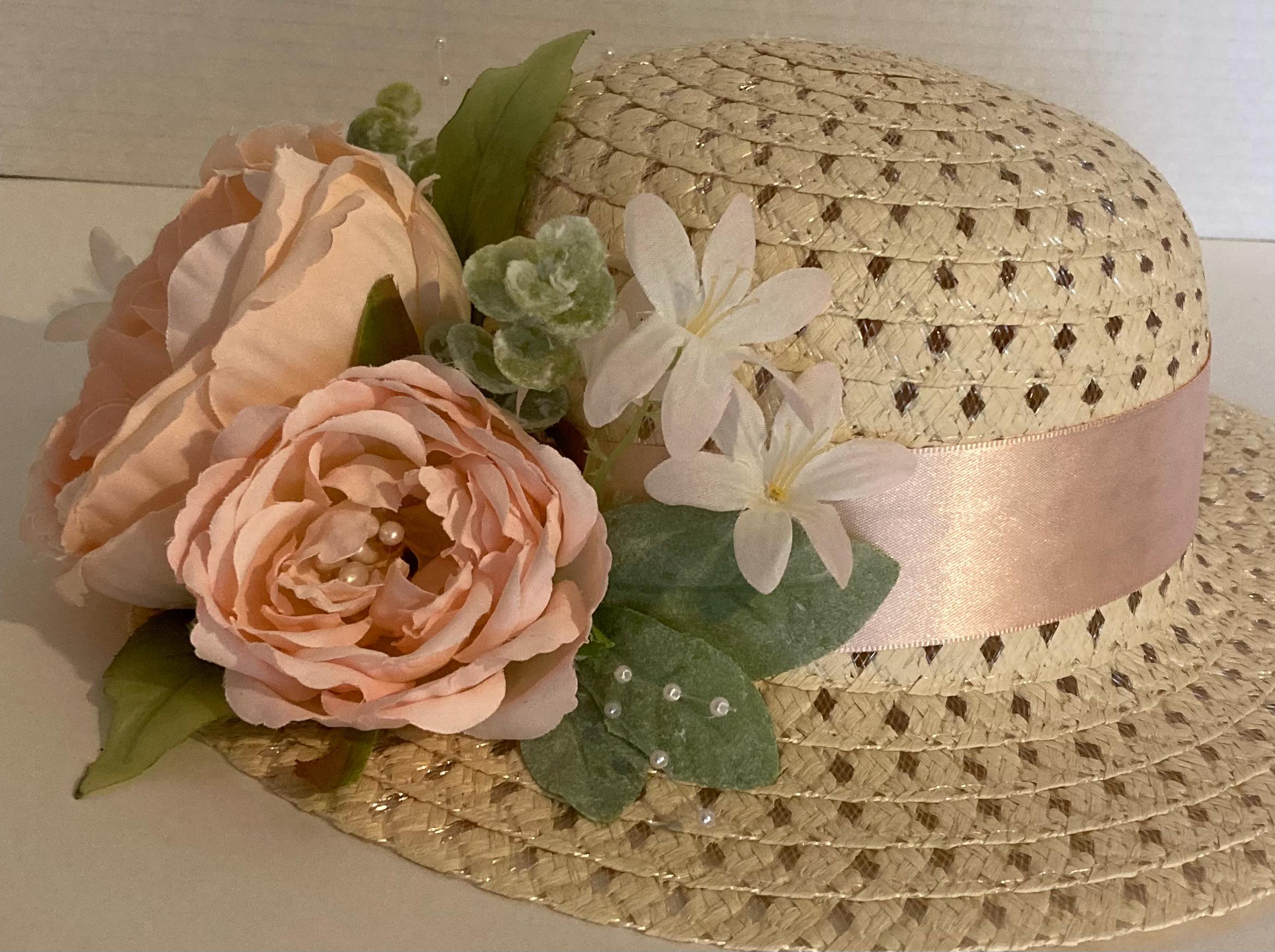 NEW Handmade Spring Sun Hat, Blush Pink, Women Size Small Corduroy Wide Brim Sun Hat - Blush Pink – Blue Corduroy main image 2