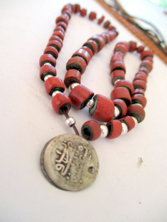 Necklace Necklace Venetian Historical Antique Red… - image 4