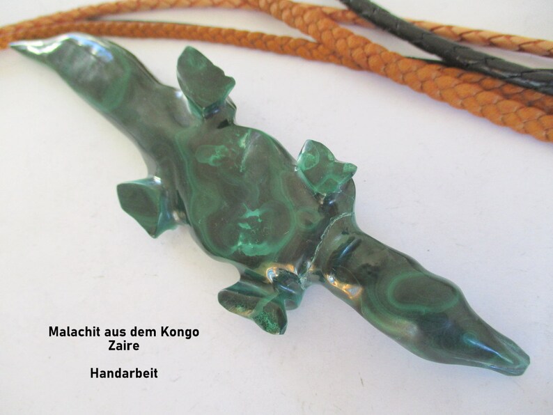 Congo Malachite Crocodile Crocodile Stone Zaire Black Africa Kaiman Figurine Heavy Stone Handmade Animal River Cameroon Kenya Tanzania