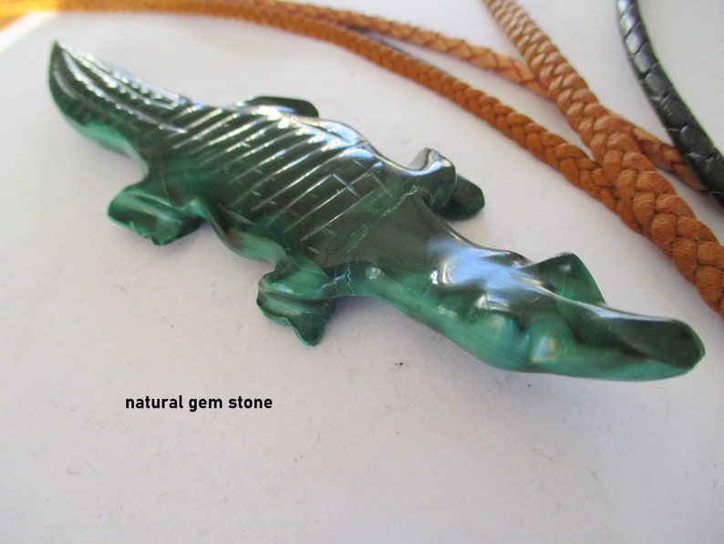 Congo Malachite Crocodile Crocodile Stone Zaire Black Africa Kaiman Figurine Heavy Stone Handmade Animal River Cameroon Kenya Tanzania