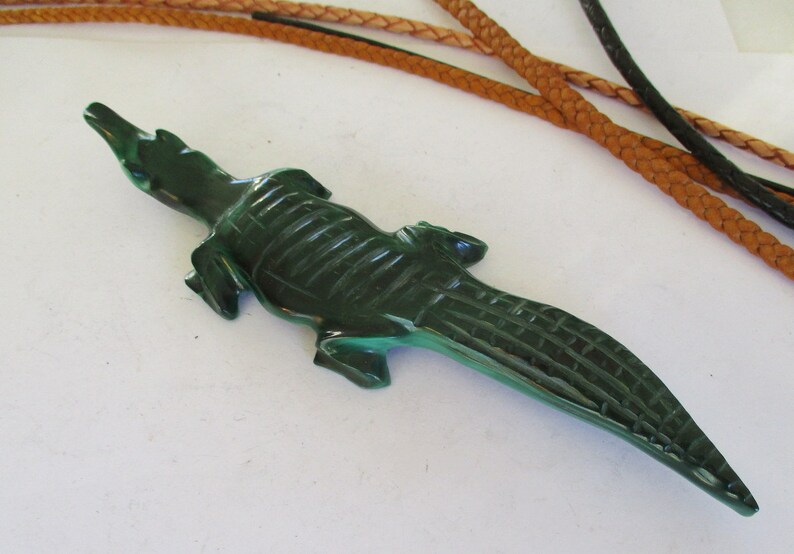 Congo Malachite Crocodile Crocodile Stone Zaire Black Africa Kaiman Figurine Heavy Stone Handmade Animal River Cameroon Kenya Tanzania