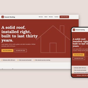 Roofing Website Template | Editable HTML Site for Roofing Company | Mobile Friendly, No Coding | English + French Included