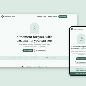 Beauty Salon Website Template | Editable HTML Site for Beauty Studio | Mobile Friendly, No Coding | English + French Included