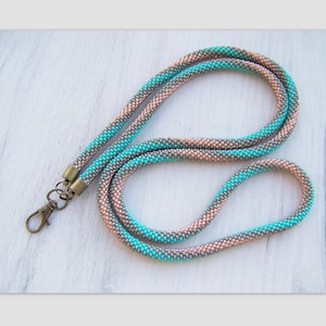 Beaded badge holder - woman beaded lanyard - teacher ID card holder - nurse lanyard - colorful pastel lanyard - gift ideas for teacher