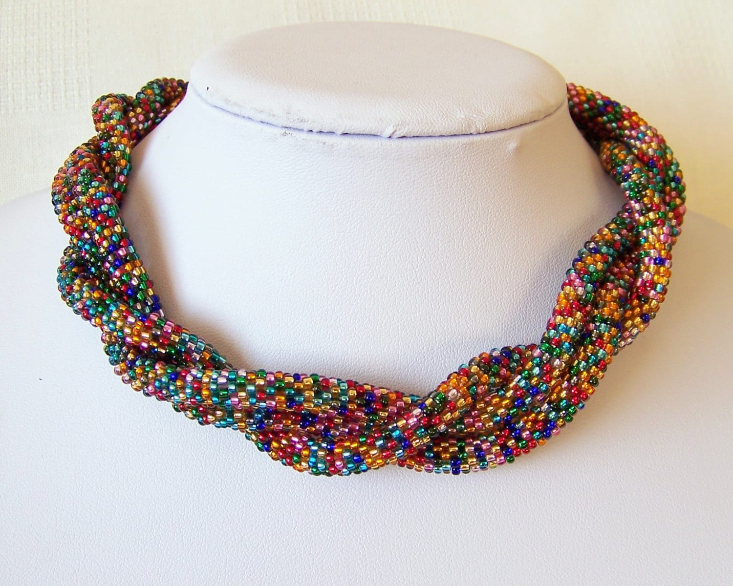 Long Beaded Crochet Rope Necklace Beadwork Seed beads Etsy