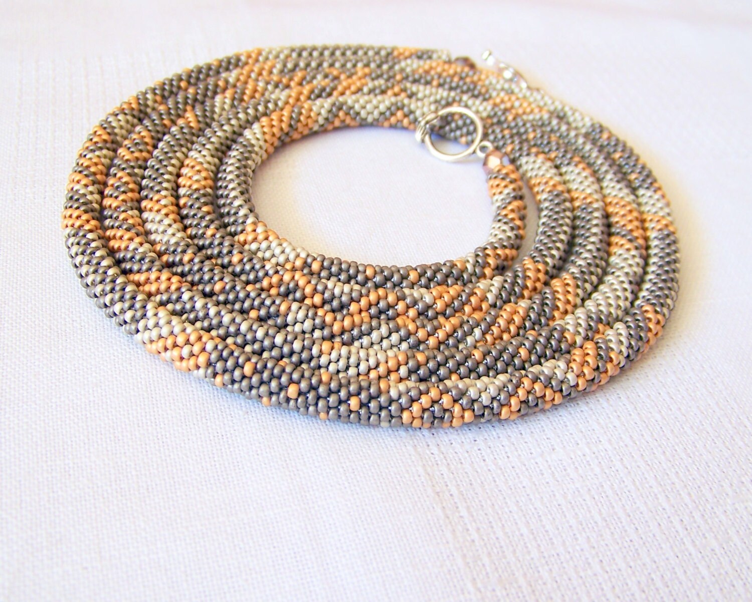 Long Beaded Crochet Rope Necklace Beadwork Seed beads Etsy