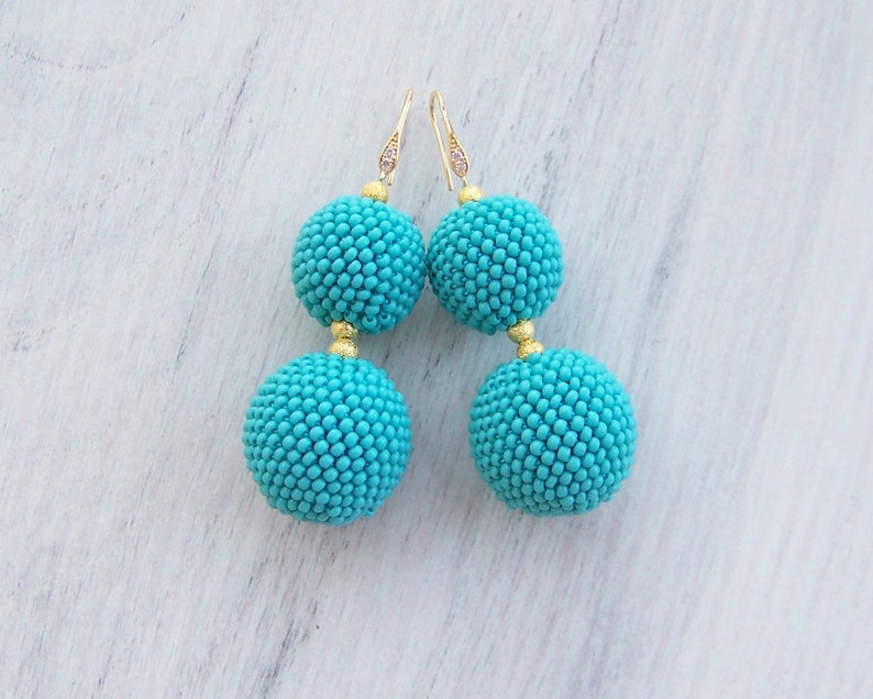 Neon Hot Pink Two Balls Earrings Balls Drop Earrings Pink Etsy