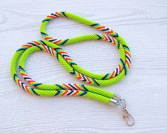 Ethnic Style Lanyard Badge Holder Fashion Lanyard Beadwork