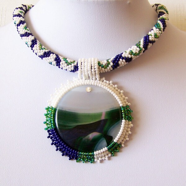 Bead Embroidery Pendant Etsy