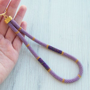 Beaded Crochet keychain, Wrist keychain, Beaded key fob, Colorful beaded wristlet, Bead crochet keychain, Beadwork  wristlet
