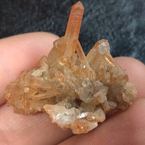 Quartz Crystal Cluster With Red Hematite