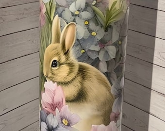 Bunny Floral 20oz Insulated Tumbler, Easter Gift
