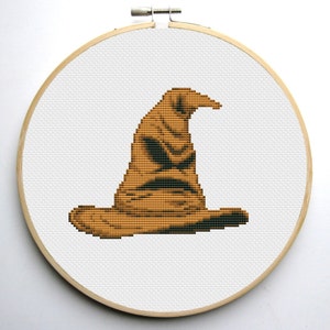Modern Fan Art Cross stitch pattern PDF Instant Download - Wizard Hat - Magic