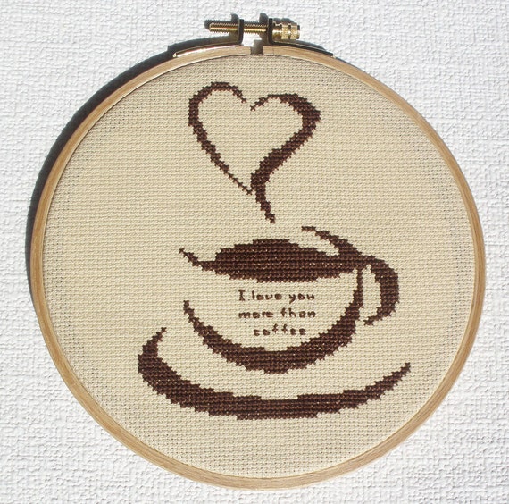 Coffee Mug Cross Stitch Pattern PDF Coffee Lover Cross 