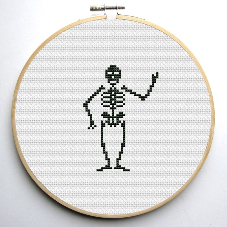 Halloween Cross stitch pattern Dancing Skeletons Instant Download