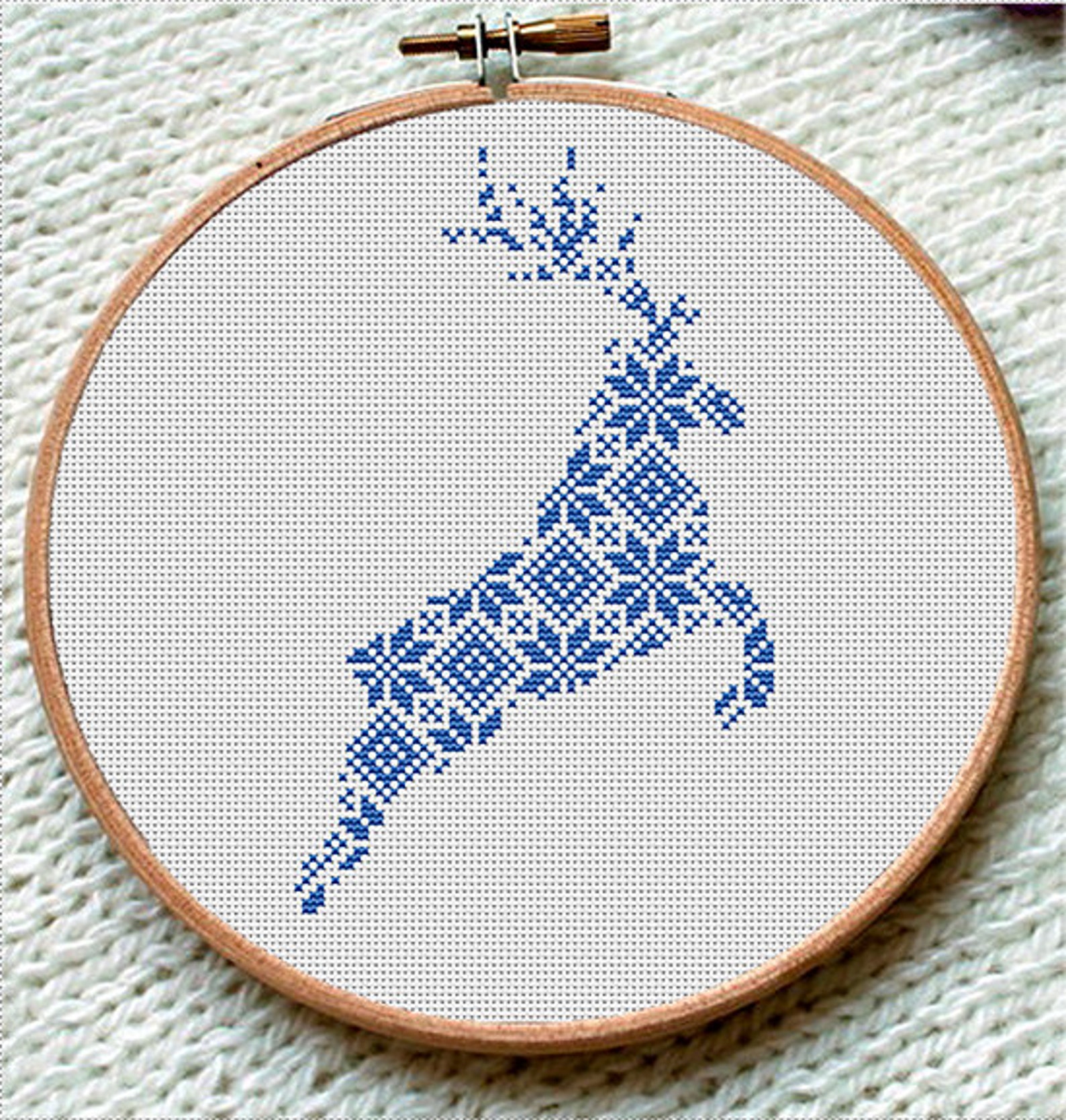 Nordic Pattern Christmas Reindeers 2 Cross Stitch Pattern PDF Instant ...