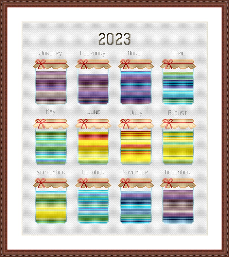 Temperature Jars Cross Stitch Pattern PDF. Temperature Cross Etsy