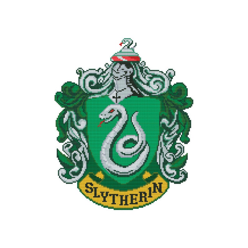 Slytherin Crest 2 Harry Fan Art Cross stitch pattern PDF | Etsy