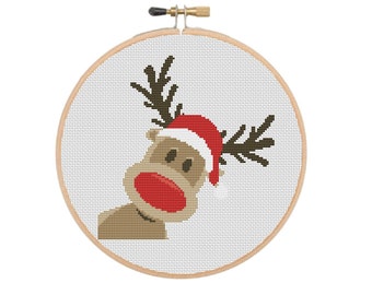 Christmas Cross stitch pattern,  Reindeer  Chart Instant Download