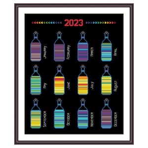 Temperature Bottles Cross Stitch Pattern PDF. Temperature Cross Stitch Chart Instant Download