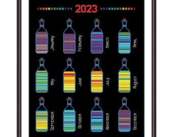 Temperature Bottles Cross Stitch Pattern PDF. Temperature Cross Stitch Chart Instant Download