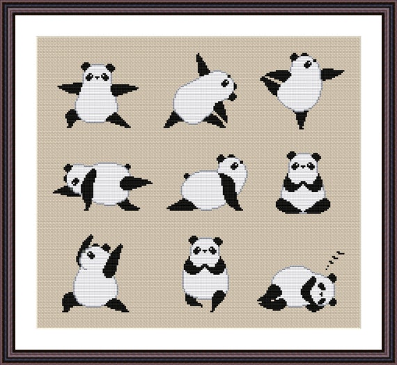 Cross Stitch Pattern Panda Yoga Meditation Instant Download -  Canada