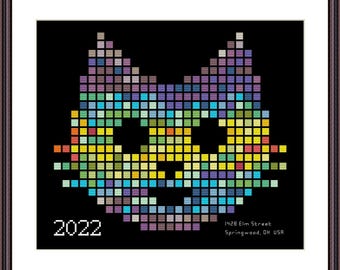 Temperature Cat Cross Stitch Pattern PDF. Temperature Cross Stitch Chart Instant Download