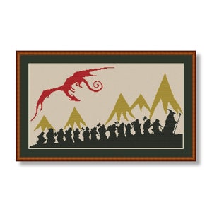 Hobbit silhouet kruissteekpatroon Instant download pdf