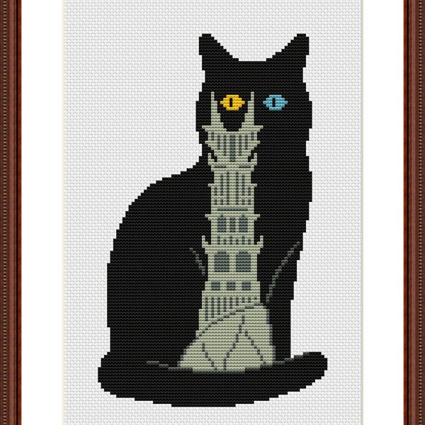 Cat Sauron Eye Cross Stitch Pattern Instant Download PDF