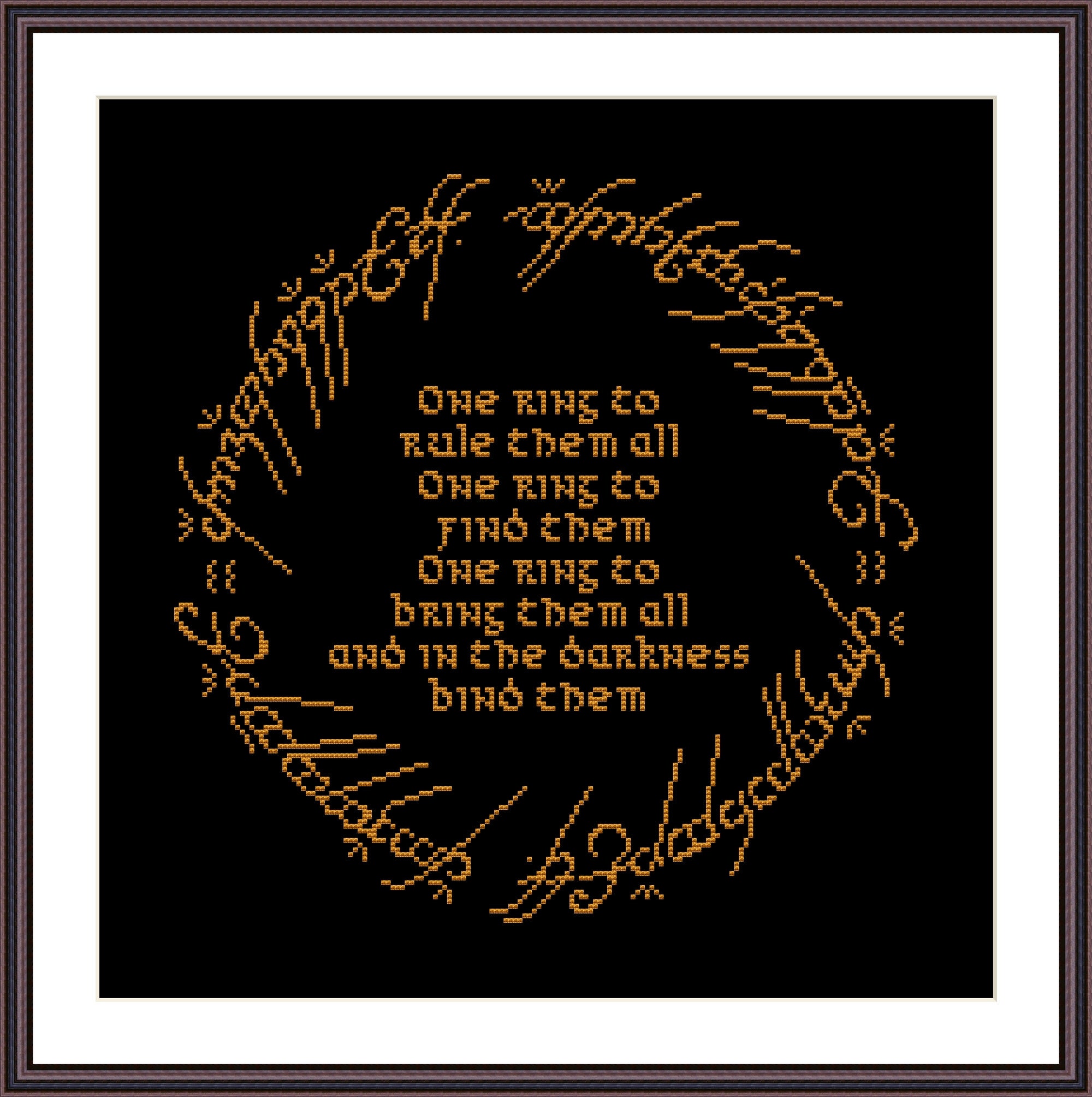 LOTR Cross Stitch Pattern PDF One Ring to Rule Them All, One Ring to ...