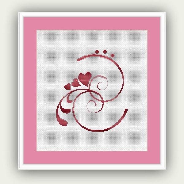 Wedding Cross stitch pattern PDF  Hearts Instant Download